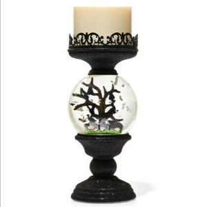 BBW Water Globe Cemetery Pedestal Candle Holder